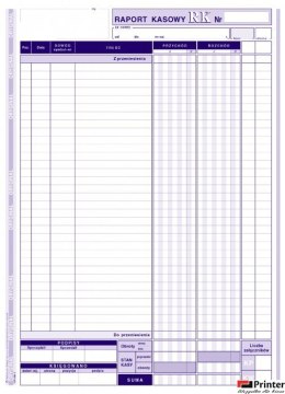 410-1 Raport Kasowy A4 80 kartek MICHALCZYK I PROKOP