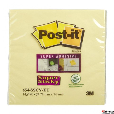 Bloczek 3M POST-IT 76x76mm żółty 90k Super Sticky (654)70005197911 Bloczek 3M POST-IT 76x76mm żółty 90k Super Sticky (654)70005197911
