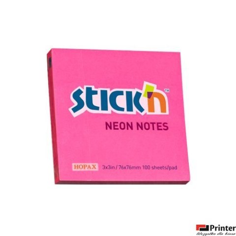 Bloczek STICK N 76x76mm ciemnoróżowy neonowy 100k 21165 STICK N Bloczek STICK N 76x76mm ciemnoróżowy neonowy 100k 21165 STICK N