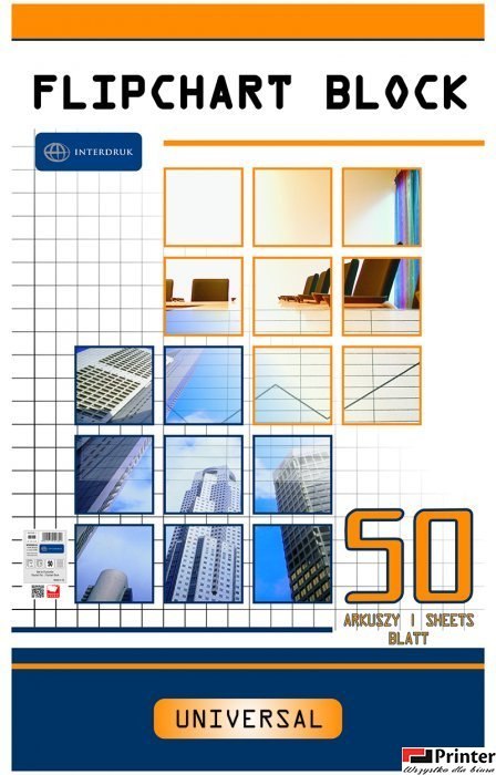 Blok do flipcharta 50x100x64 kratka INTERDRUK Blok do flipcharta 50x100x64 kratka INTERDRUK