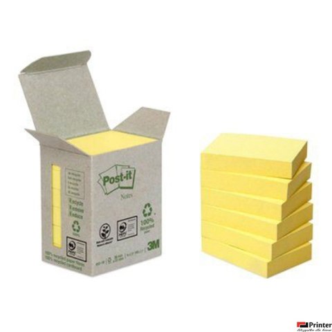 Ekologiczne karteczki samoprzylepne Post-it_ z certyfikatem PEFC Recycled, Żółte, 38x51mm, 6 bloczków po 100 karteczek, Ekologiczne karteczki samoprzylepne Post-it_ z certyfikatem PEFC Recycled, Żółte, 38x51mm, 6 bloczków po 100 karteczek,