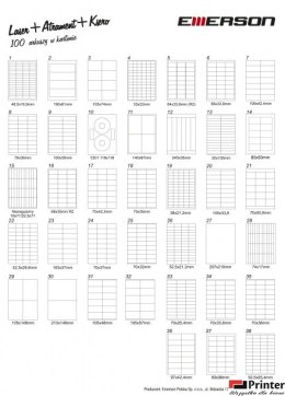 Etykiety A4 70*33.8mm (100) białe 034 EMERSON (X)