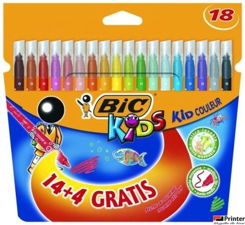 Flamastry BIC Kids Kid Couleur 14+4szt, 937510 Flamastry BIC Kids Kid Couleur 14+4szt, 937510