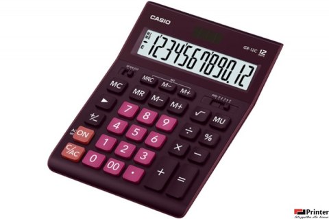 Kalkulator CASIO GR-12C-WR ciemna czerwień Kalkulator CASIO GR-12C-WR ciemna czerwień