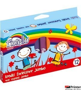 Kredki FIORELLO świecowe 12 kolorów JUMBO kolor 170-1384 Kredki FIORELLO świecowe 12 kolorów JUMBO kolor 170-1384