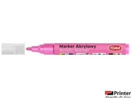 Marker akrylowy, fibrowa końcówka okrągła 2-5mm, różowy metalic TO-402 Toma