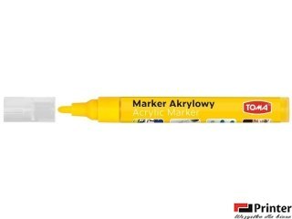 Marker akrylowy, fibrowa końcówka okrągła 2-5mm, żółty TO-402 Toma