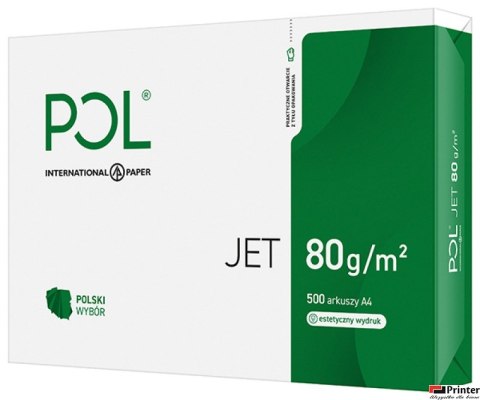 Papier xero A4 POLJET 80g klasa białości A 166 karton 5 ryz Papier xero A4 POLJET 80g klasa białości A 166 karton 5 ryz