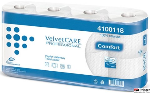 Papier toaletowy celuloza, 2 warstwy, biały, 15m - 138 listków (8szt) VELVET PROFESSIONAL Comfort 4100118/4100119 Papier toaletowy celuloza, 2 warstwy, biały, 15m - 138 listków (8szt) VELVET PROFESSIONAL Comfort 4100118/4100119