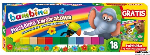 Plastelina BAMBINO 18kol.kwadrat Plastelina BAMBINO 18kol.kwadrat
