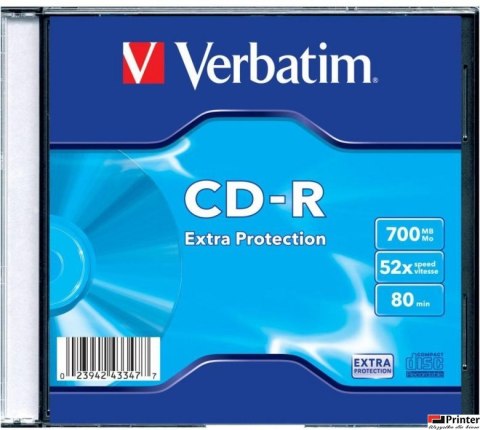 Płyta CD-R VERBATIM SLIM 700MB x52 Extra Protection 43347 (X)