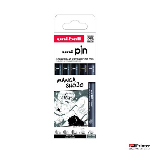Cienkopis PIN 200, ZESTAW 5 SZT_MANGA_SHOJO Cienkopis PIN 200, ZESTAW 5 SZT_MANGA_SHOJO