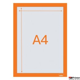 Samoprzylepna, magnetyczna ramka Nobo na plakat (2 szt.), A4, pomarańczowa