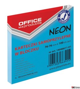 Bloczek samoprzylepny 76x76 100k NEON niebieski 14046611-01