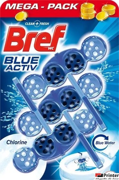 BREF Zawieszka WC BLUE AKTIV 3x50g CHLORINE barwiące 18226