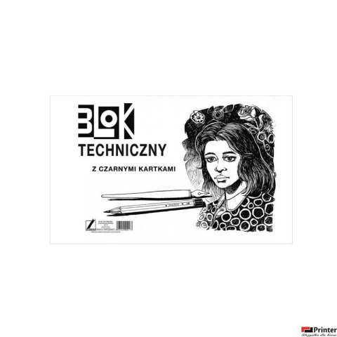 Blok techniczny czarny A3 10k KRESKA Blok techniczny czarny A3 10k KRESKA