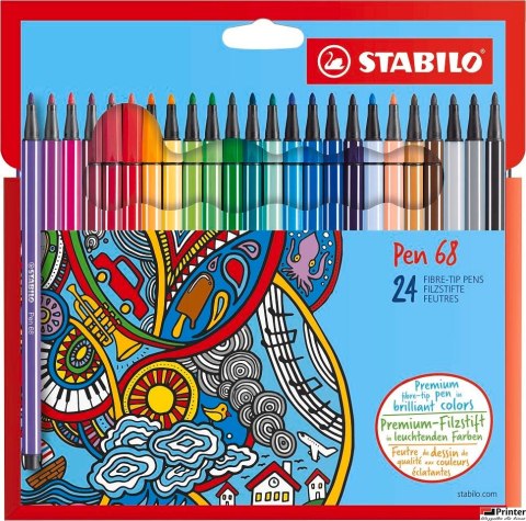 Cienkopis Pen 68 etui kartonowe 24 szt 6824-7 STABILO