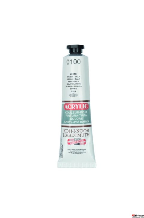 Farba akrylowa ACRYLIC 40ml biała 162711 KOH-I-NOOR Farba akrylowa ACRYLIC 40ml biała 162711 KOH-I-NOOR