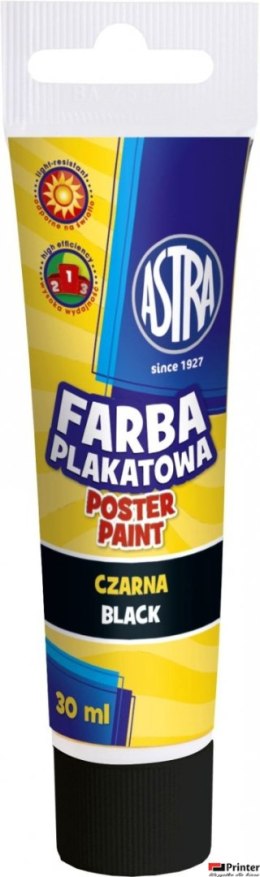 Farba plakatowa Astra tuba 30 ml - czarna, 83110909