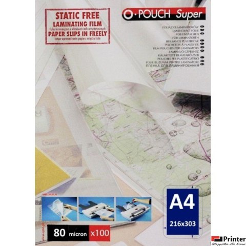 Folia do laminacji PouchSuper A4 80mic (100) OPUS SALE Folia do laminacji PouchSuper A4 80mic (100) OPUS SALE