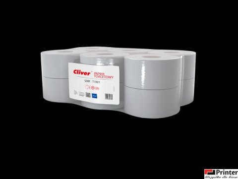 Papier toaletowy jumbo Cliver 130/1 makulatura szary (opak 12 szt.) 6231 Papier toaletowy jumbo Cliver 130/1 makulatura szary (opak 12 szt.) 6231
