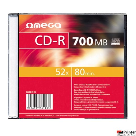 Płyta OMEGA CD-R 700MB 52X SLIM CASE (1) OMS1