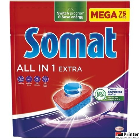 SOMAT Tabletki do zmywarki MEGA 75 szt. All in one Extra 09343 SOMAT Tabletki do zmywarki MEGA 75 szt. All in one Extra 09343
