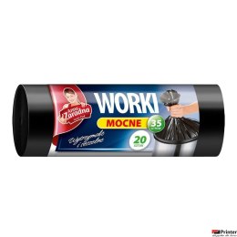 Worki na śmieci 35l mocne HDPE (20szt.)czarne ANNA ZARADNA WNS2207/80SH