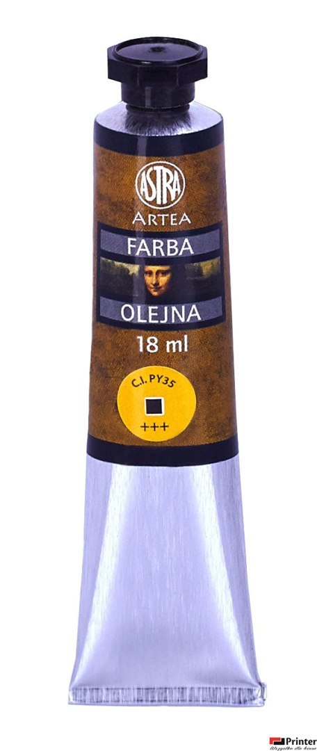 Farba olejna Astra tuba 18ml - kadmium żółty jasny, 83410958 Farba olejna Astra tuba 18ml - kadmium żółty jasny, 83410958
