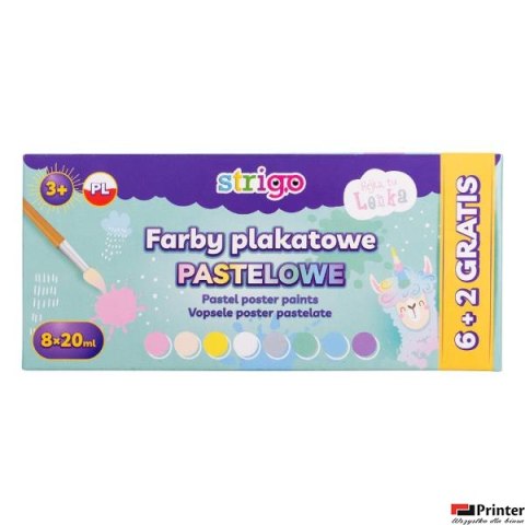 Farby plakatowe pastelowe LENKA 8 kolorów SSC147