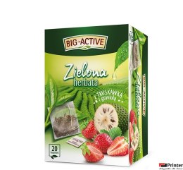 Herbata BIG-ACTIVE TRUSKAWKA-GRAVIOLA zielona 20 kopert/34g