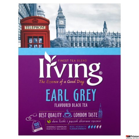 Herbata IRVING Earl Grey 100 torebek 1,5g czarna zawieszka Herbata IRVING Earl Grey 100 torebek 1,5g czarna zawieszka