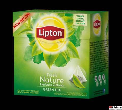 Herbata LIPTON PIRAMID GREEN TEA FRESH NATURE 20t zielona