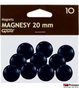 Magnes 20mm GRAND, czarny, 10 szt 130-1687