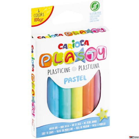 Plastelina pastelowa 100g 6 kolorów bezglutenowa CARIOCA 170-2525 Plastelina pastelowa 100g 6 kolorów bezglutenowa CARIOCA 170-2525