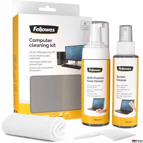 Zestaw do czyszczenia komputera 9977909 FELLOWES SALE Spray do czyszczenia ekranu 120 ml, pianka czyszcząca 150 ml, ściereczka z