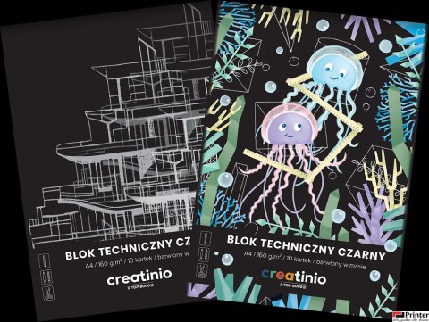 Blok techniczny Top 2000 Creatinio A4 10 kartek 160 g czarny 400176681 Blok techniczny Top 2000 Creatinio A4 10 kartek 160 g czarny 400176681