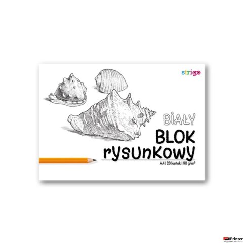 Blok rysunkowy A4 20k 90g biały SPA013 Blok rysunkowy A4 20k 90g biały SPA013