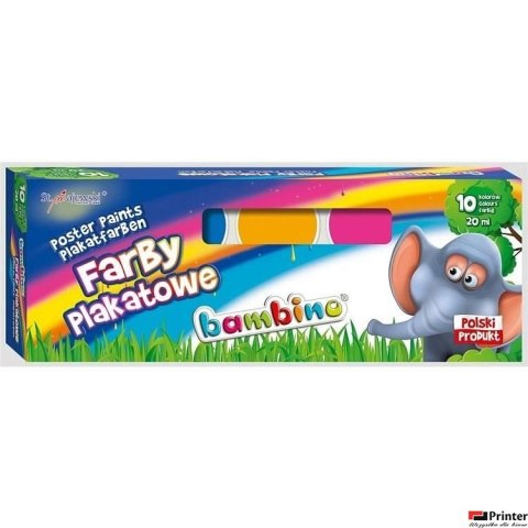 Farby plakatowe BAMBINO 10 kol.20 ml 5008 ST.MAJEWSKI Farby plakatowe BAMBINO 10 kol.20 ml 5008 ST.MAJEWSKI