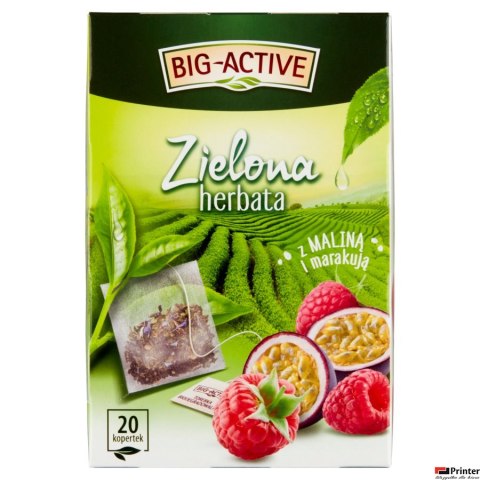 Herbata BIG-ACTIVE MALINA-MARAKUJA zielona 20 kopert/30g