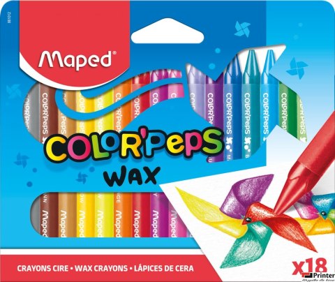 Kredki COLORPEPS świecowe 18 kolorów 861012 MAPED