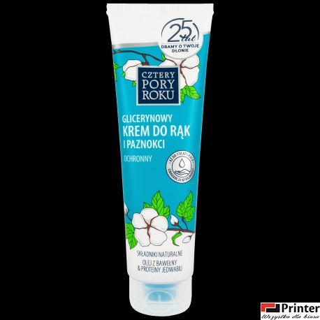 Krem do rąk Cztery Pory Roku glicerynowy z bawełną 130ml Krem do rąk Cztery Pory Roku glicerynowy z bawełną 130ml