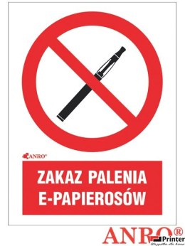 Naklejka ZAKAZ PALENIA E-PAPIEROSÓW 150X200 ZZ-12P6