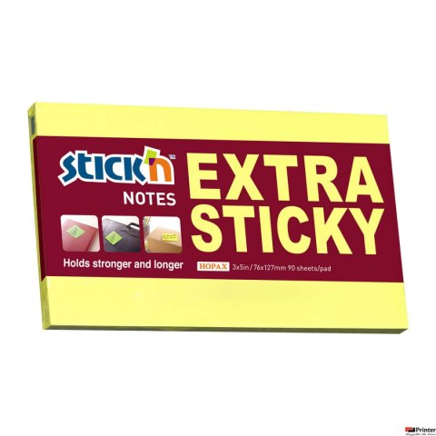 Notes sam.EXTRA STICKY 76X127 Żółty neon 90 kartek STICK_N 21674