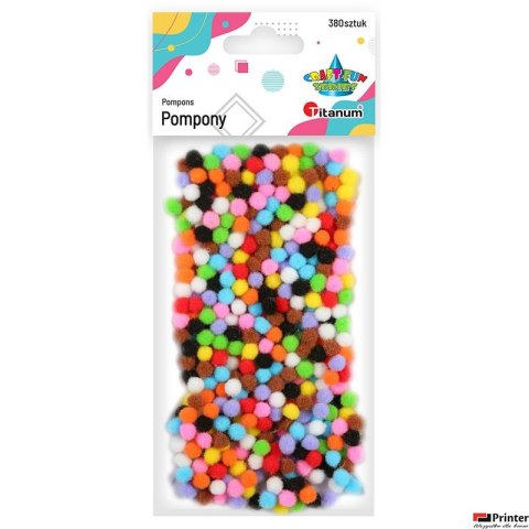 Pompony mix kolorów 380sztuk 7mm 340950 TITANUM Pompony mix kolorów 380sztuk 7mm 340950 TITANUM