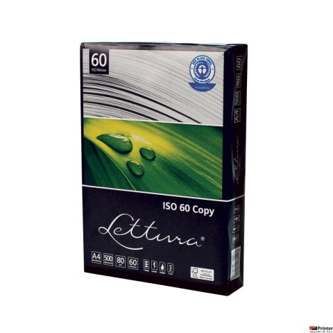Papier xero A4 LETTURA, 80g, ISO60, ekologiczny, 100% recykling, karton 5 ryz Papier xero A4 LETTURA, 80g, ISO60, ekologiczny, 100% recykling, karton 5 ryz