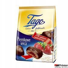 Piernikowe serca TAGO truskawkowe 160g Piernikowe serca TAGO truskawkowe 160g