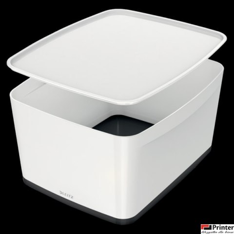 Pojemnik_ MyBox duży z pokrywką, biało-czarny 52161095 Pojemnik_ MyBox duży z pokrywką, biało-czarny 52161095