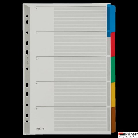 Przekładki z kartonu A4 Leitz, 5 kart 43200000 Przekładki z kartonu A4 Leitz, 5 kart 43200000