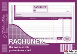 Rachunek dla zwolnionych podmiotowo z VAT (o+1k) 231-3 Michalczyk i Prokop